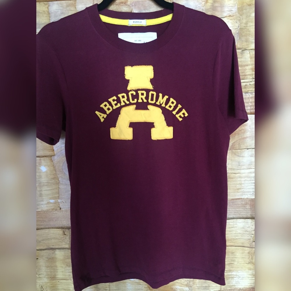 NWOT Abercrombie & Fitch Maroon Logo Tee